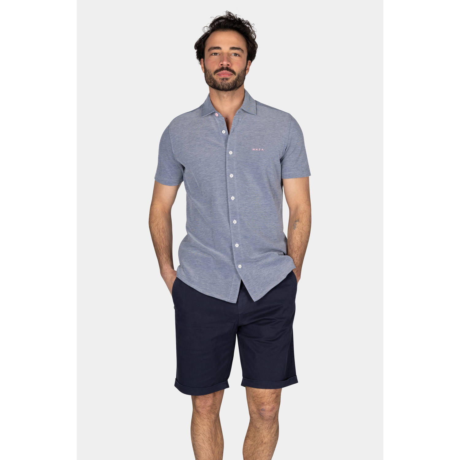 New Zealand Auckland casual overhemd donkerblauw