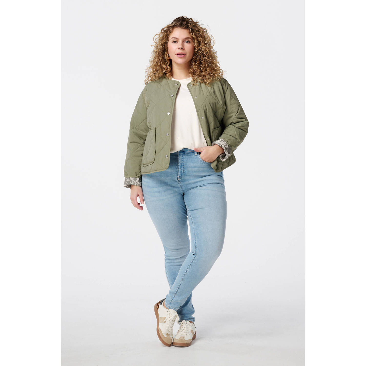 MS Mode reversible jasje olijfgroen