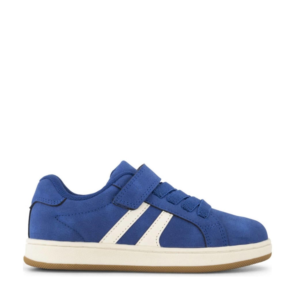 Blauwe jongens Vty sneakers van imitatiesuède met elastische veter- met klittenbandsluiting