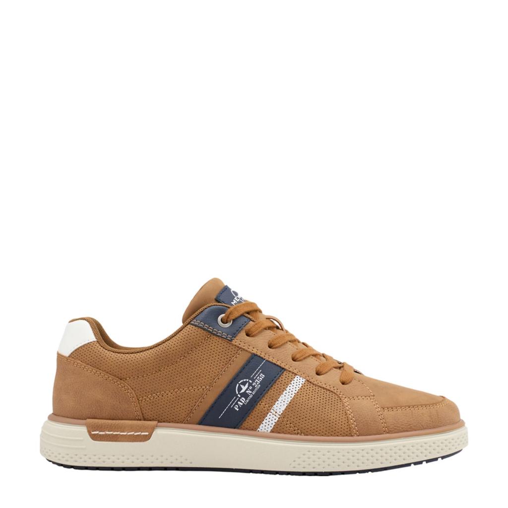 Bruine heren Easy Street comfort sneakers van imitatieleer met veters