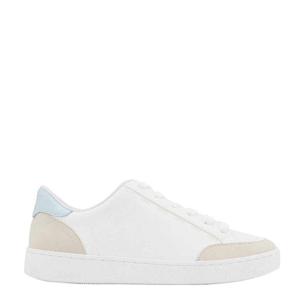 Witte dames ESPRIT sneakers van imitatieleer met veters