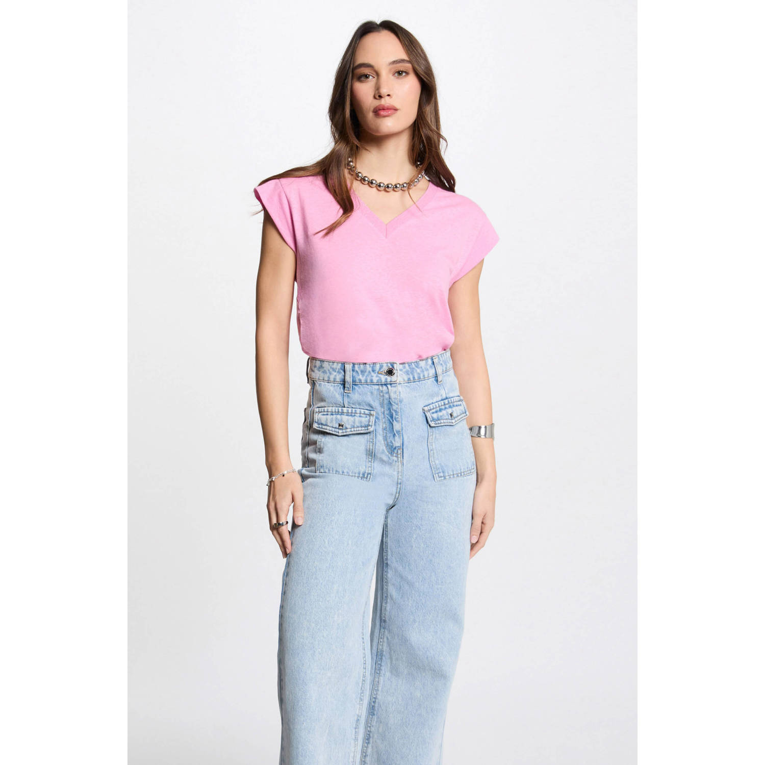 Morgan linnen top roze