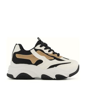 chunky sneakers beige/zwart/wit