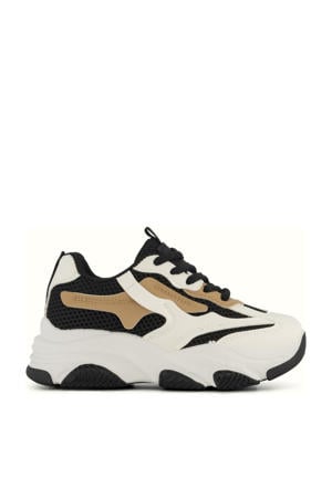 chunky sneakers beige/zwart/wit
