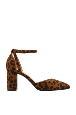   pumps met panterprint cognac