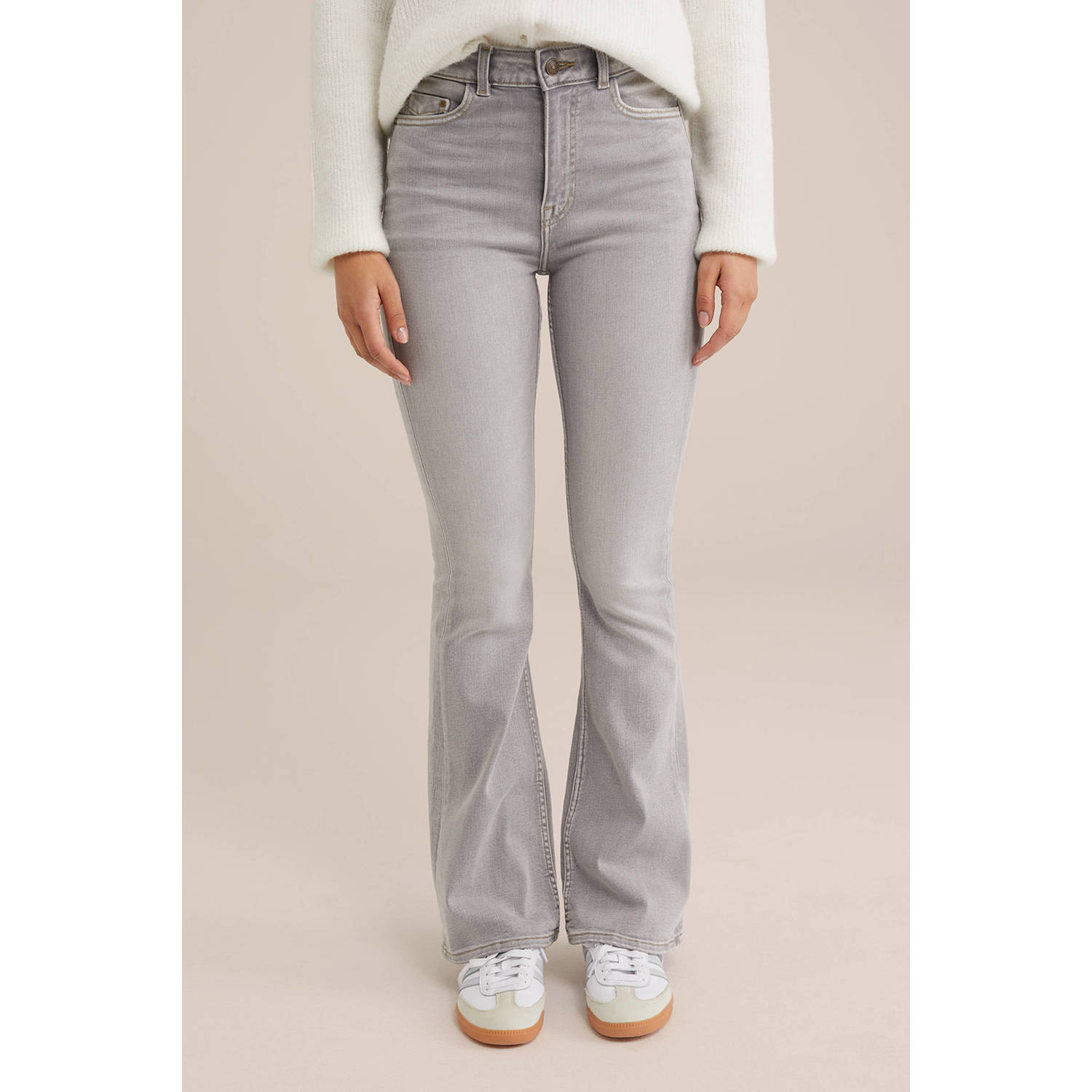 WE Fashion Blue Ridge regular waist flared jeans grey denim