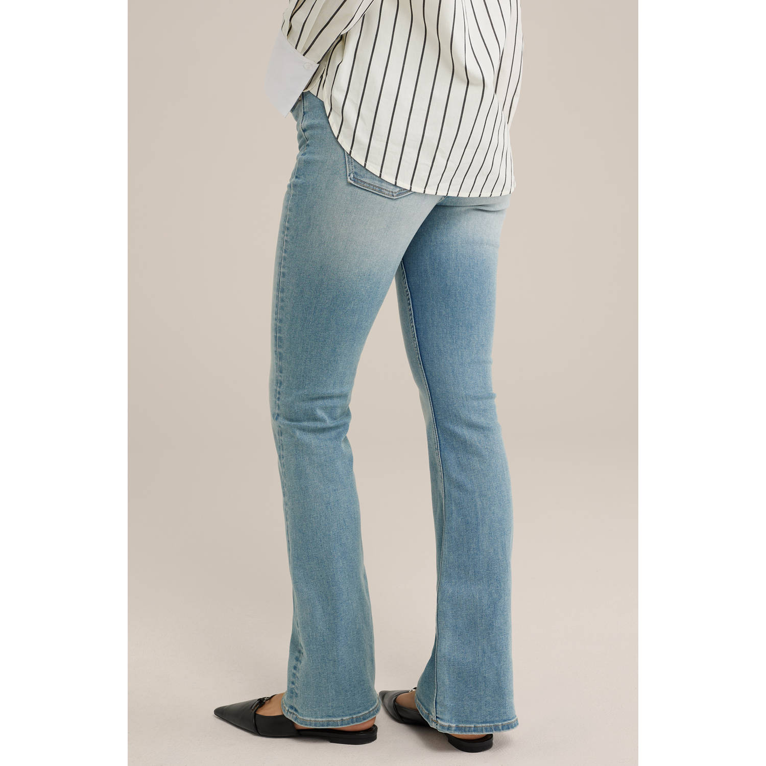 WE Fashion Blue Ridge high waist flared jeans light blue denim