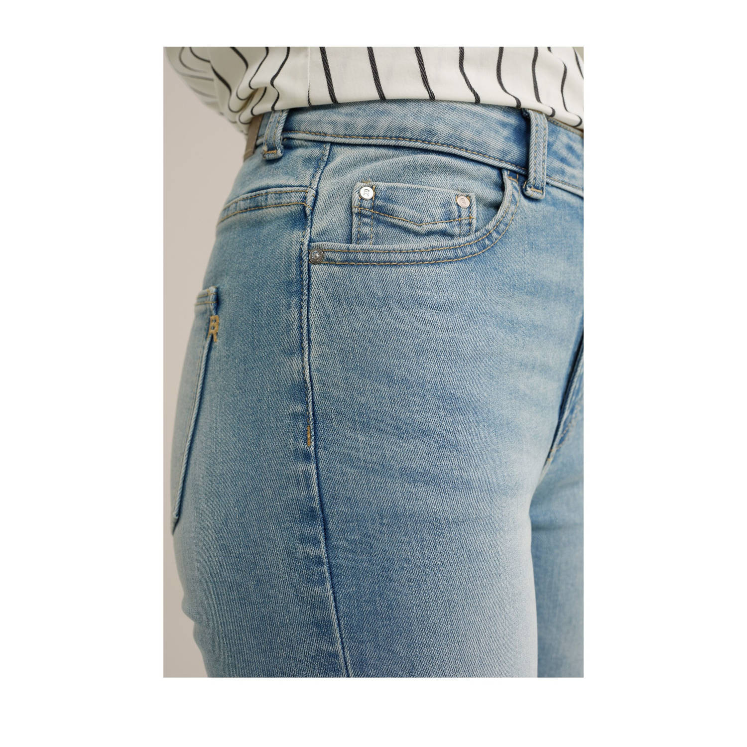 WE Fashion Blue Ridge high waist flared jeans light blue denim