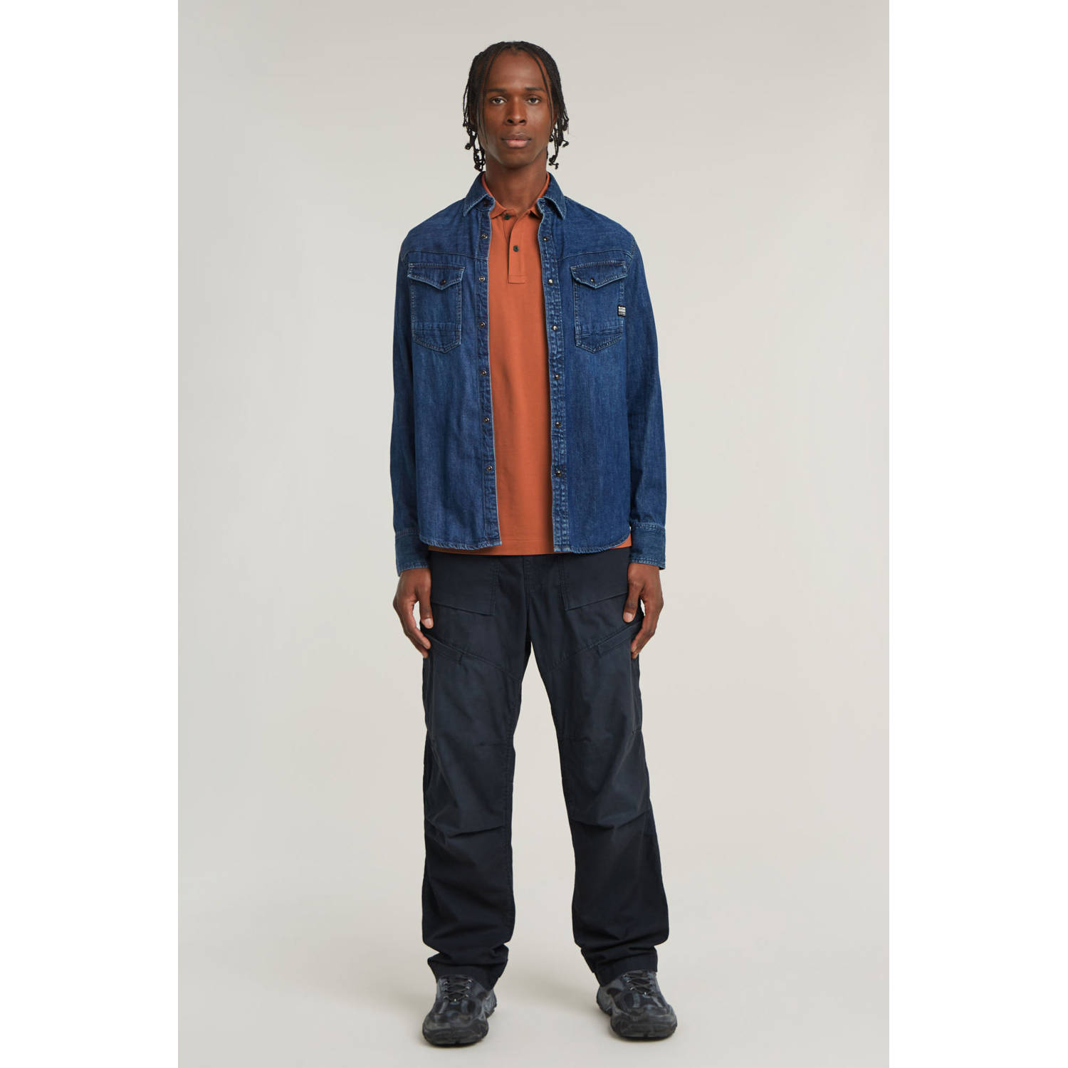G-STAR slim polo DUNDA rood