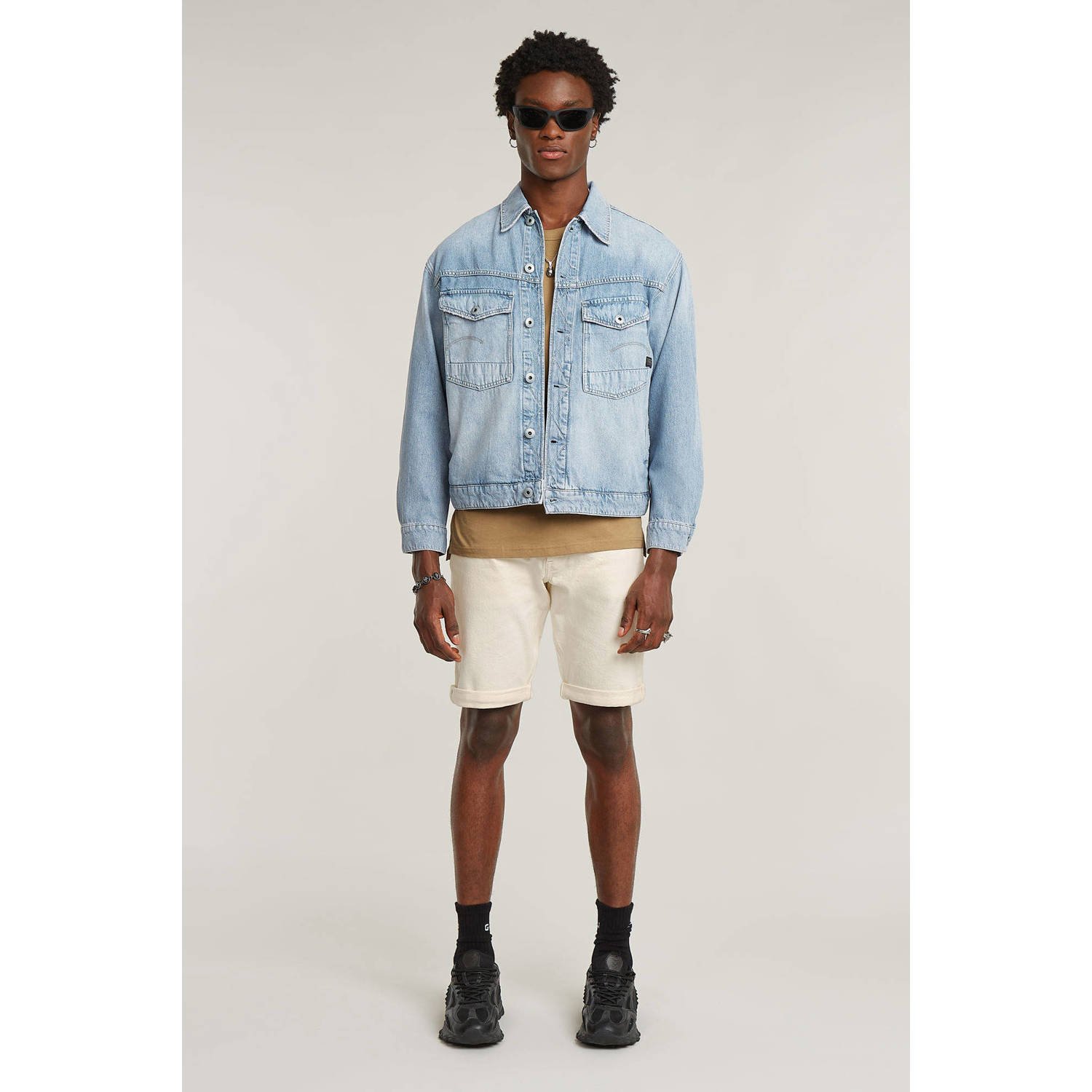 G-STAR regular denim short ecru mom washes