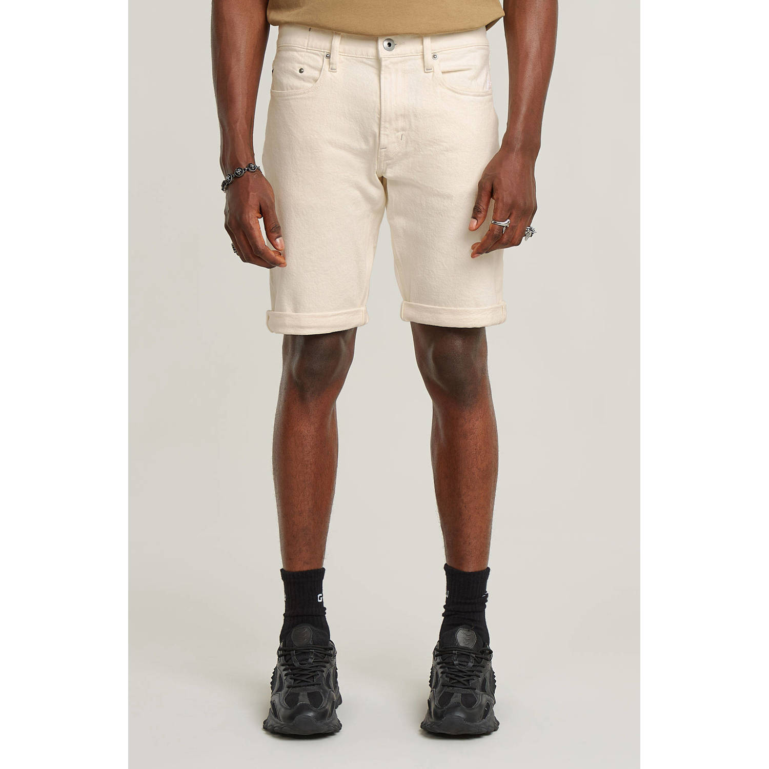 G-STAR regular denim short ecru mom washes
