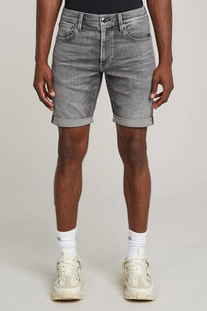 slim denim short 3301 sun faded gunmetal