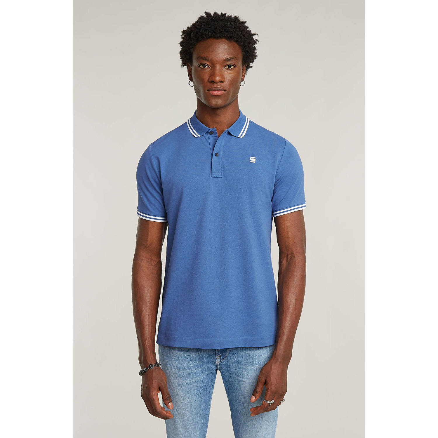 G-STAR slim fit polo Dunda blauw
