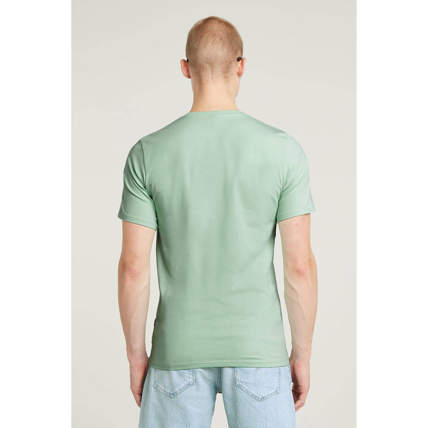 G-STAR slim fit T-shirt BASE birds egg green