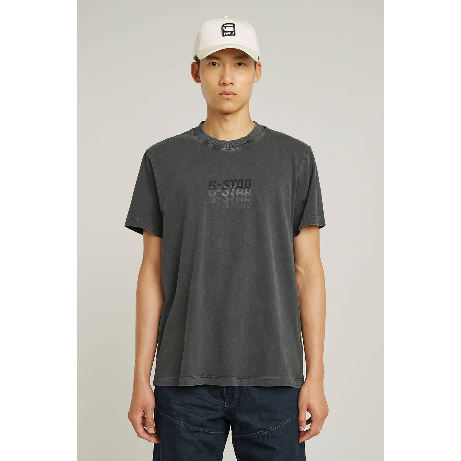 G-Star RAW Multi Logo Overdyed Loose T-Shirt Zwart Heren