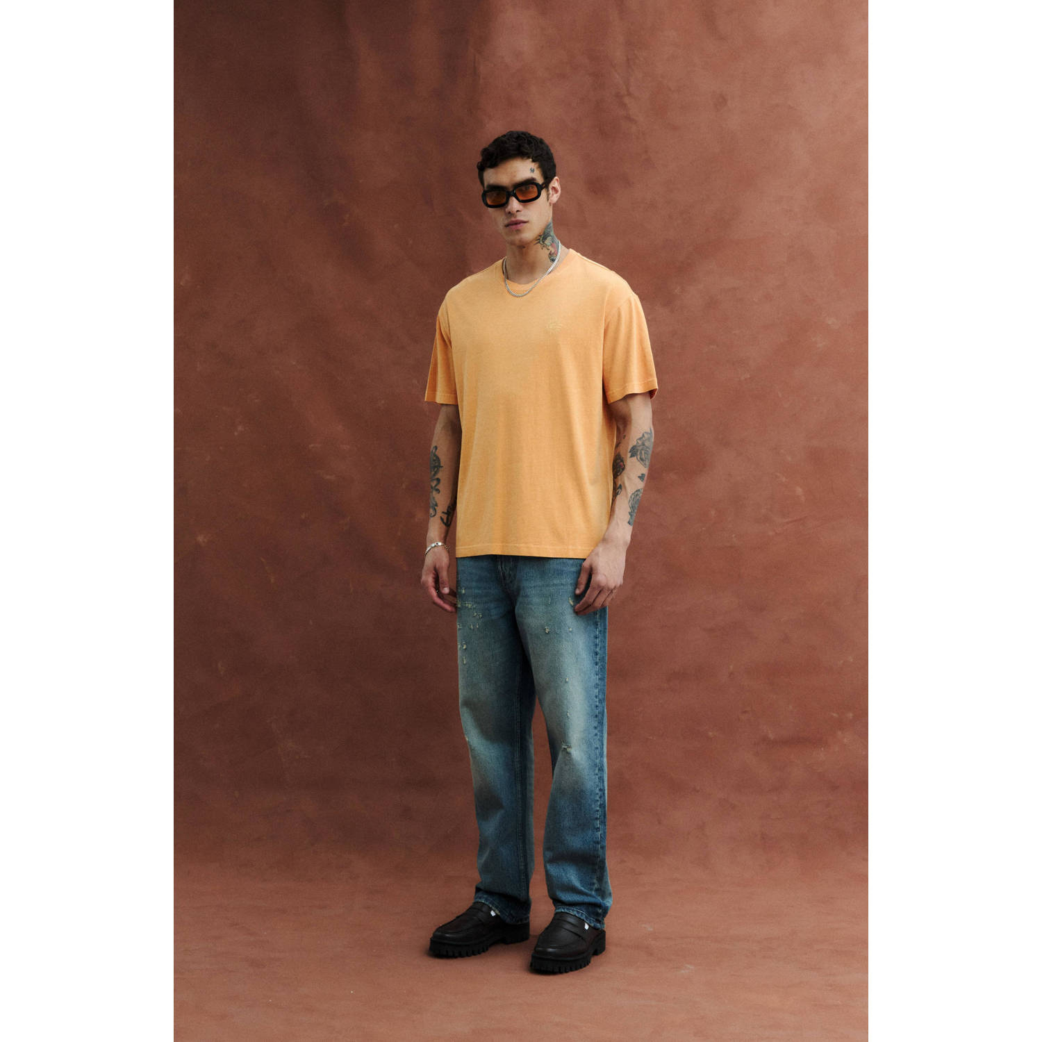 Solid T-shirt golden ochre