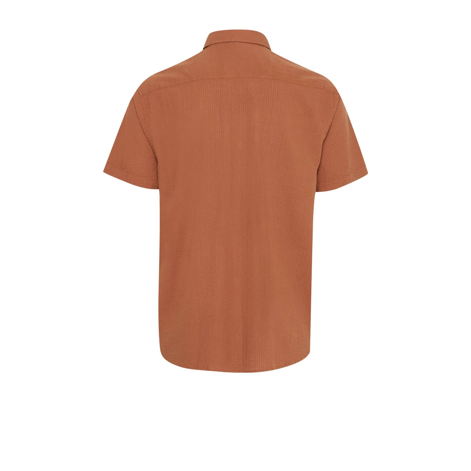 Solid casual overhemd roodbruin