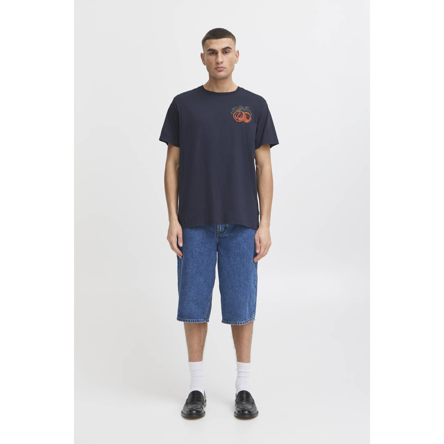 Solid T-shirt blauw
