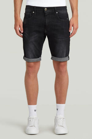 3301 slim denim short zwart