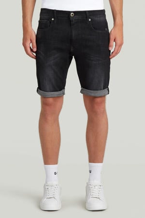 3301 slim denim short zwart
