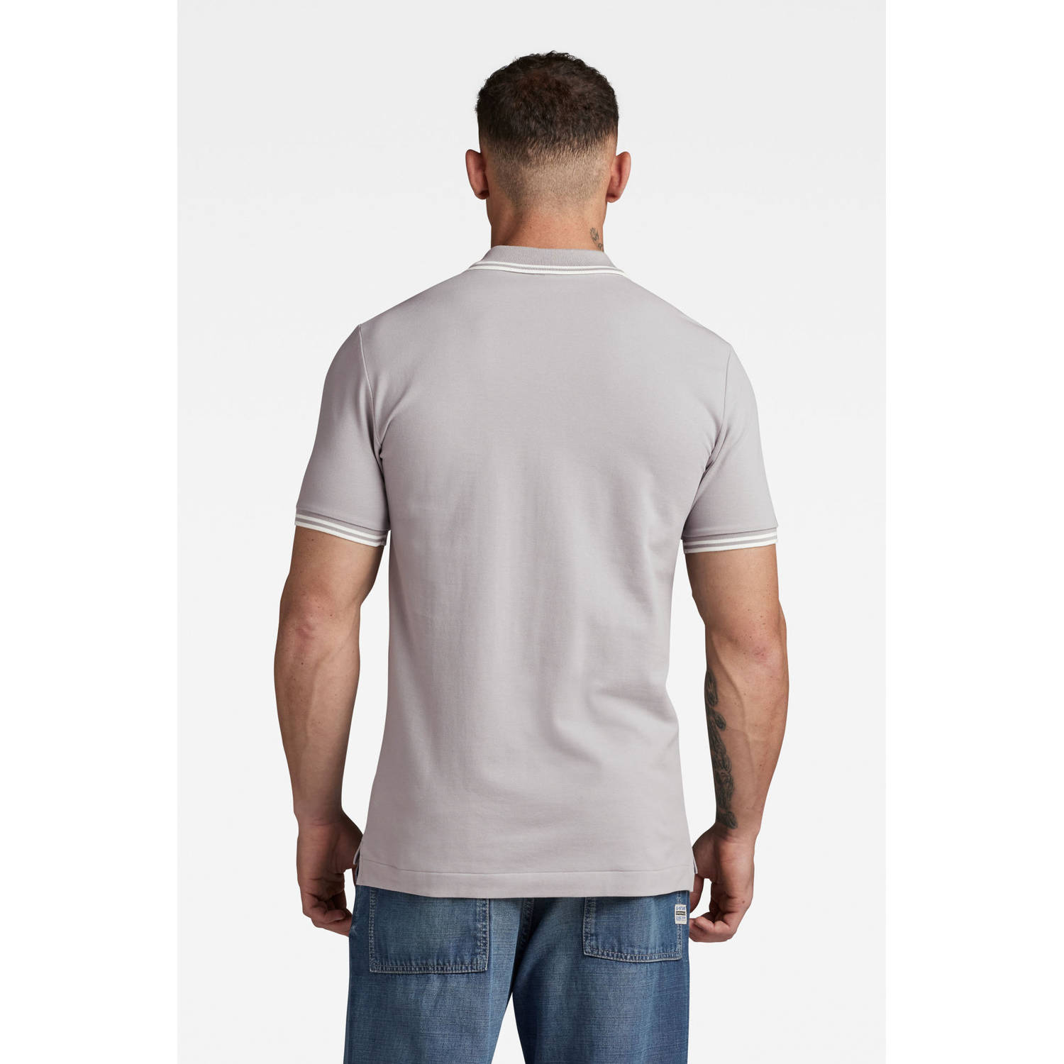 G-STAR slim fit polo Dunda grey alloy