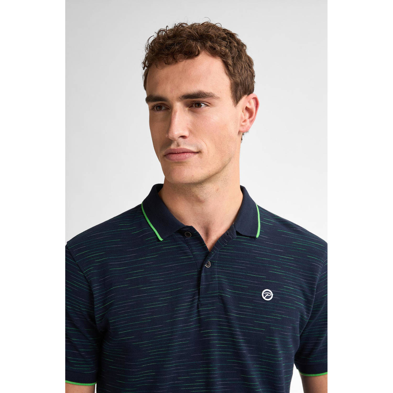 Petrol Industries regular polo donkerblauw