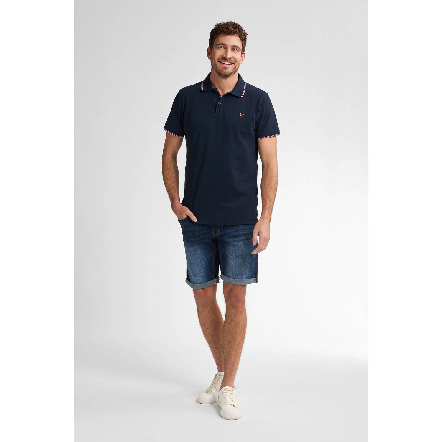 Petrol Industries regular polo donkerblauw