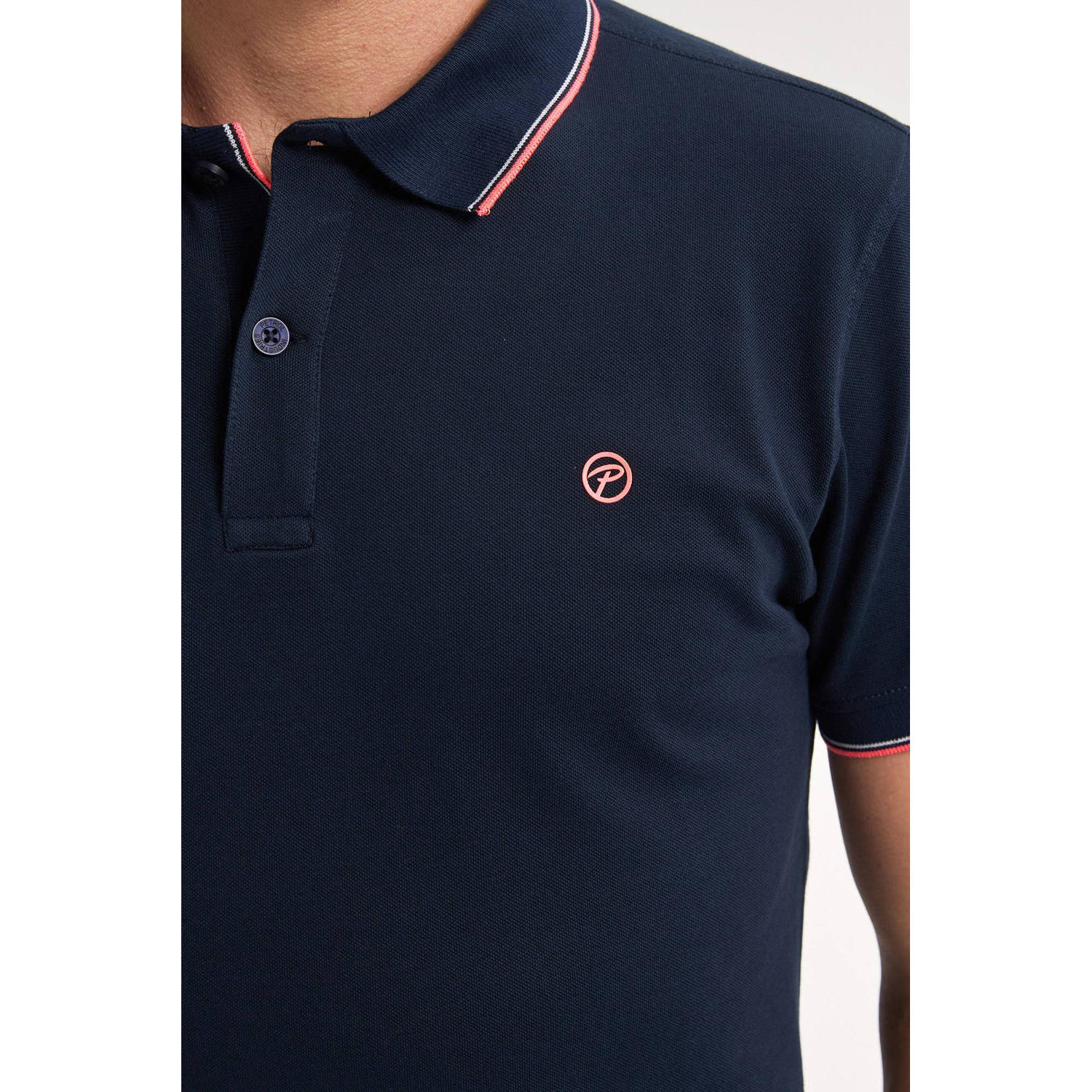 Petrol Industries regular polo donkerblauw