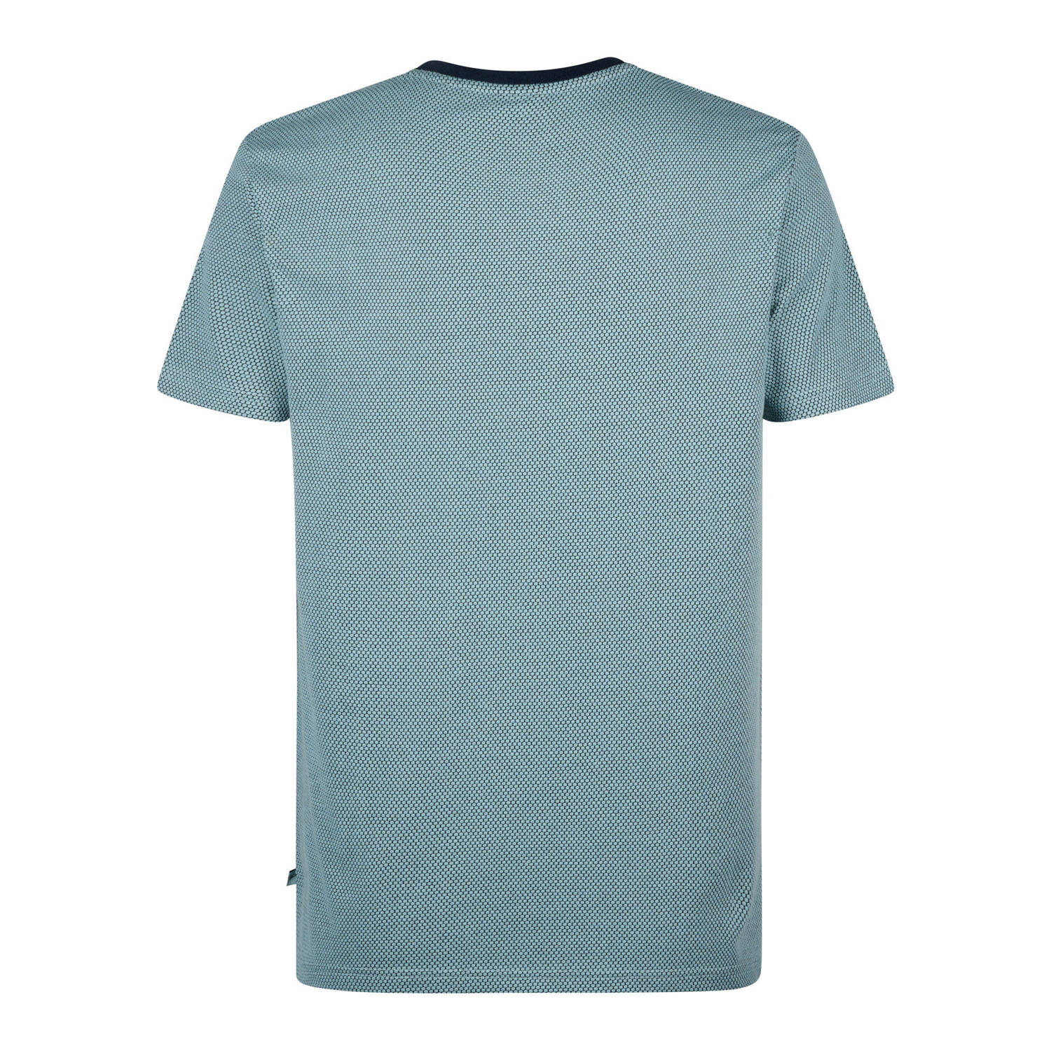 Petrol Industries T-shirt met ingebreid patroon blauw
