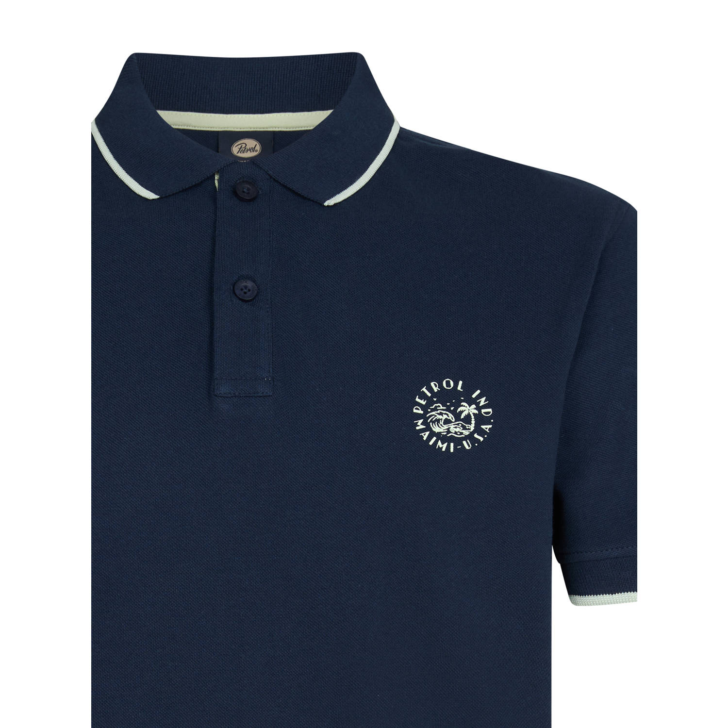 Petrol Industries regular polo donkerblauw