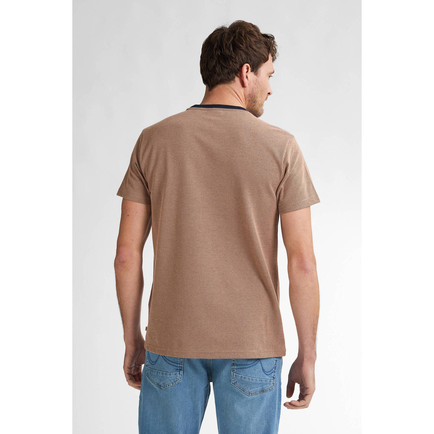 Petrol Industries T-shirt met ingebreid patroon bruin