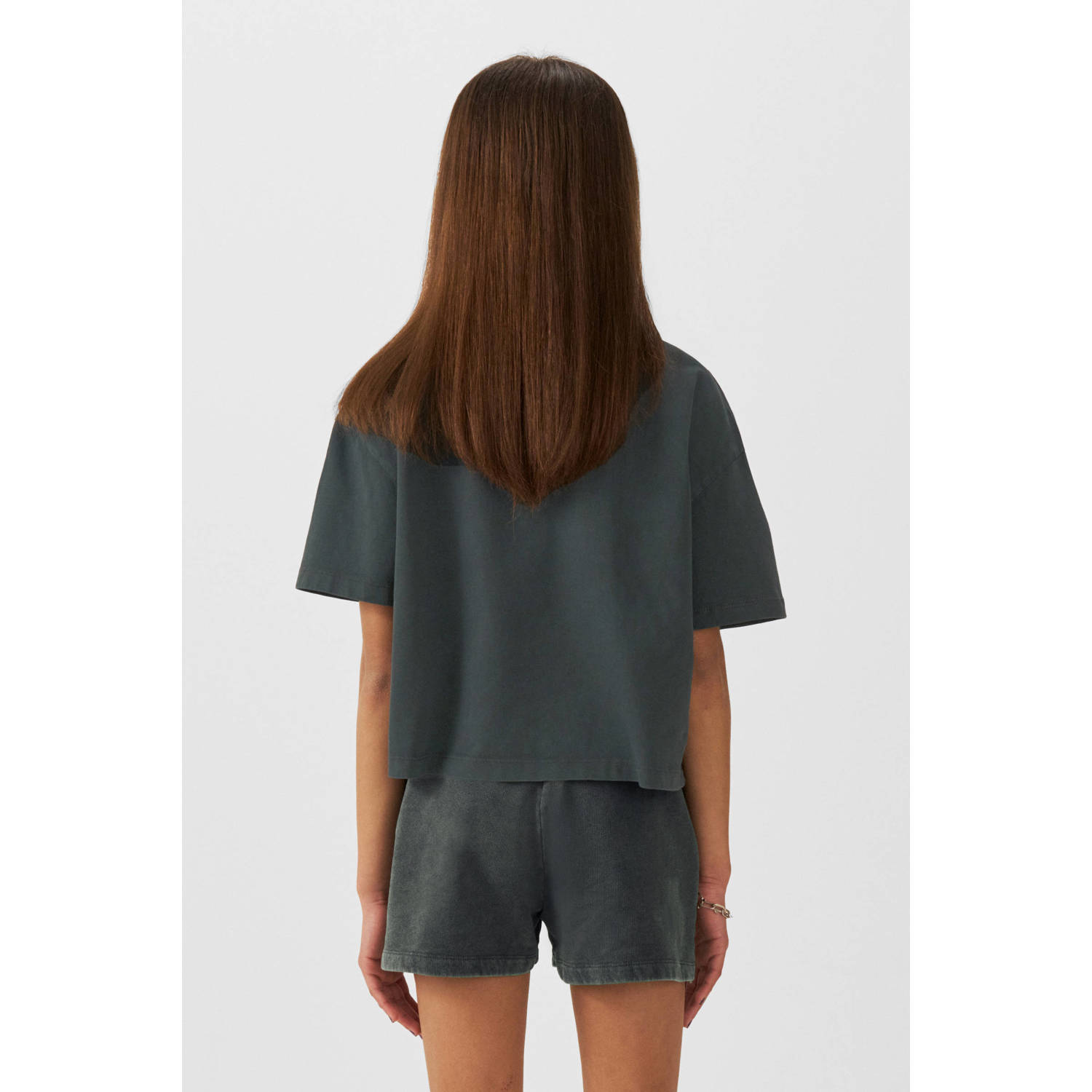 Coolcat korte broek Steffie met printopdruk donkergrijs