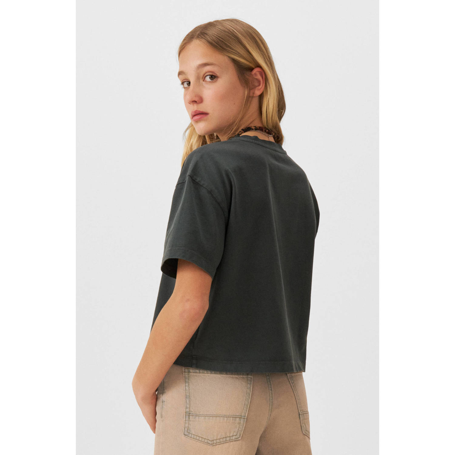 Coolcat T-shirt Palmer met printopdruk donkergrijs