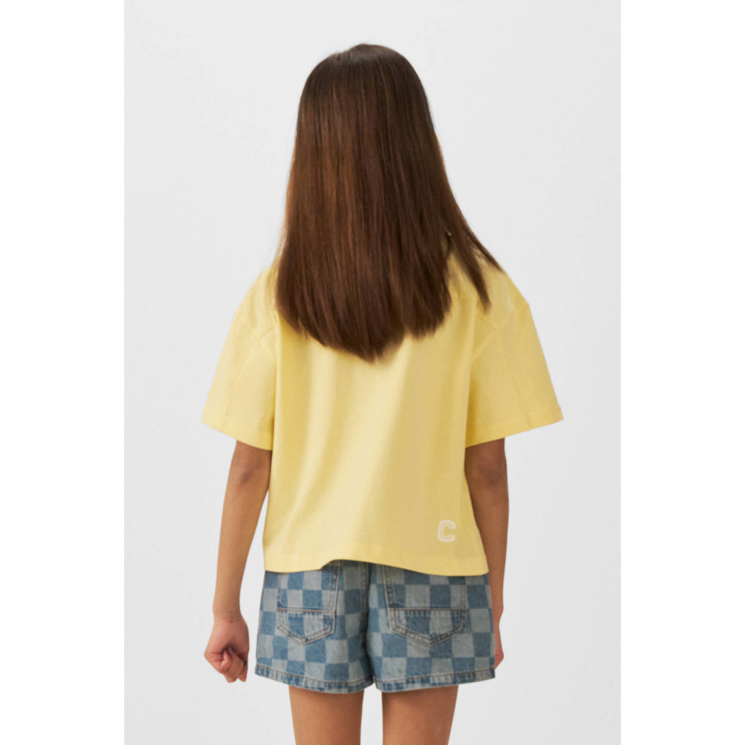 Coolcat boxy T-shirt Lori met printopdruk geel