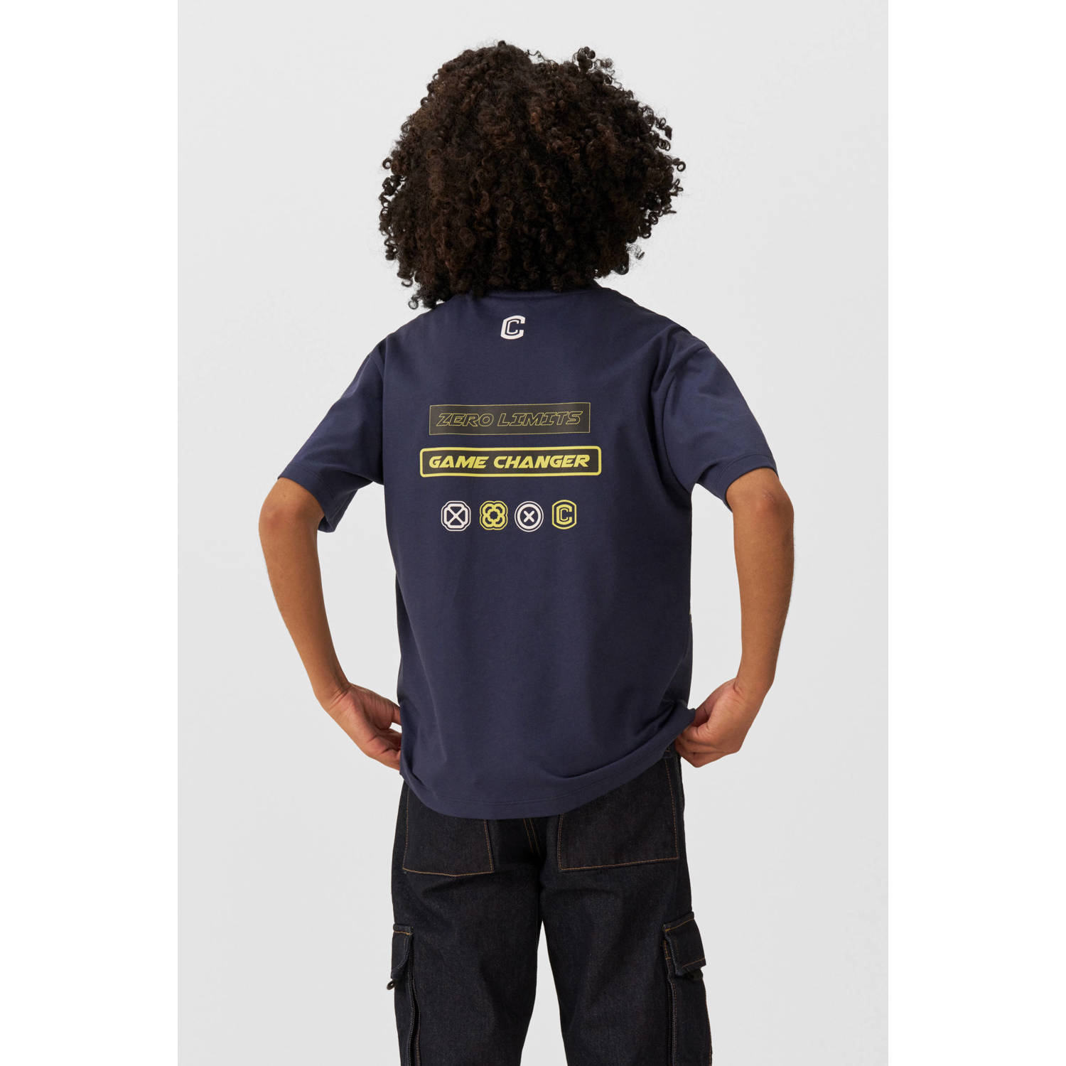 Coolcat T-shirt Mateo met logo's blauw