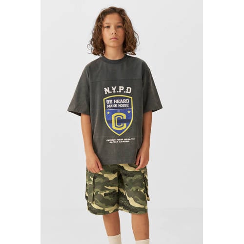 Coolcat oversized T-shirt Royce donkergrijs afbeelding