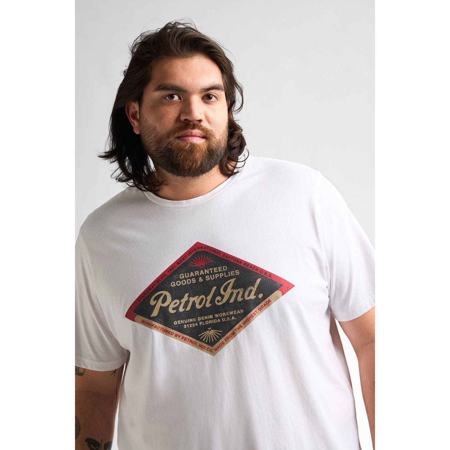 Petrol industries Plus Size T-shirt wit