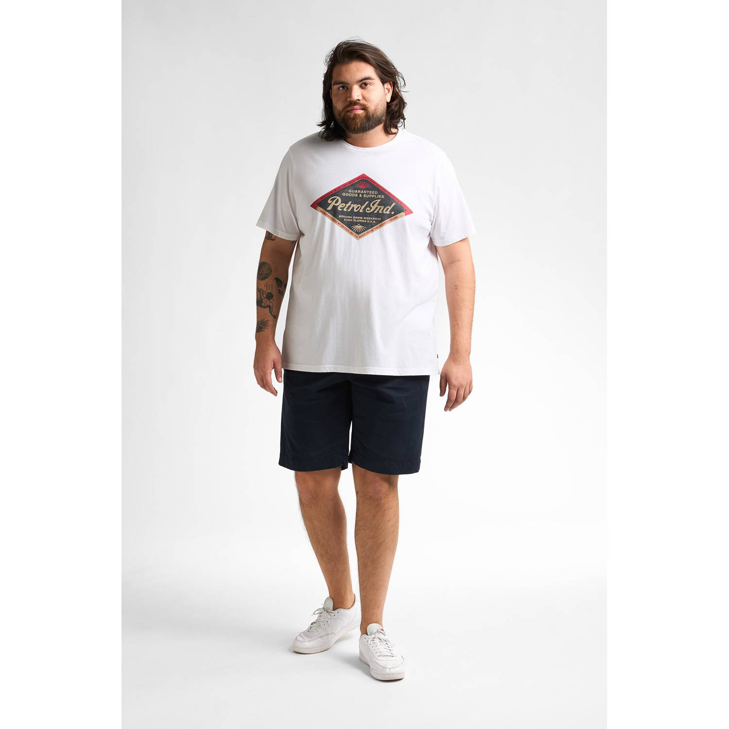 Petrol industries Plus Size T-shirt wit