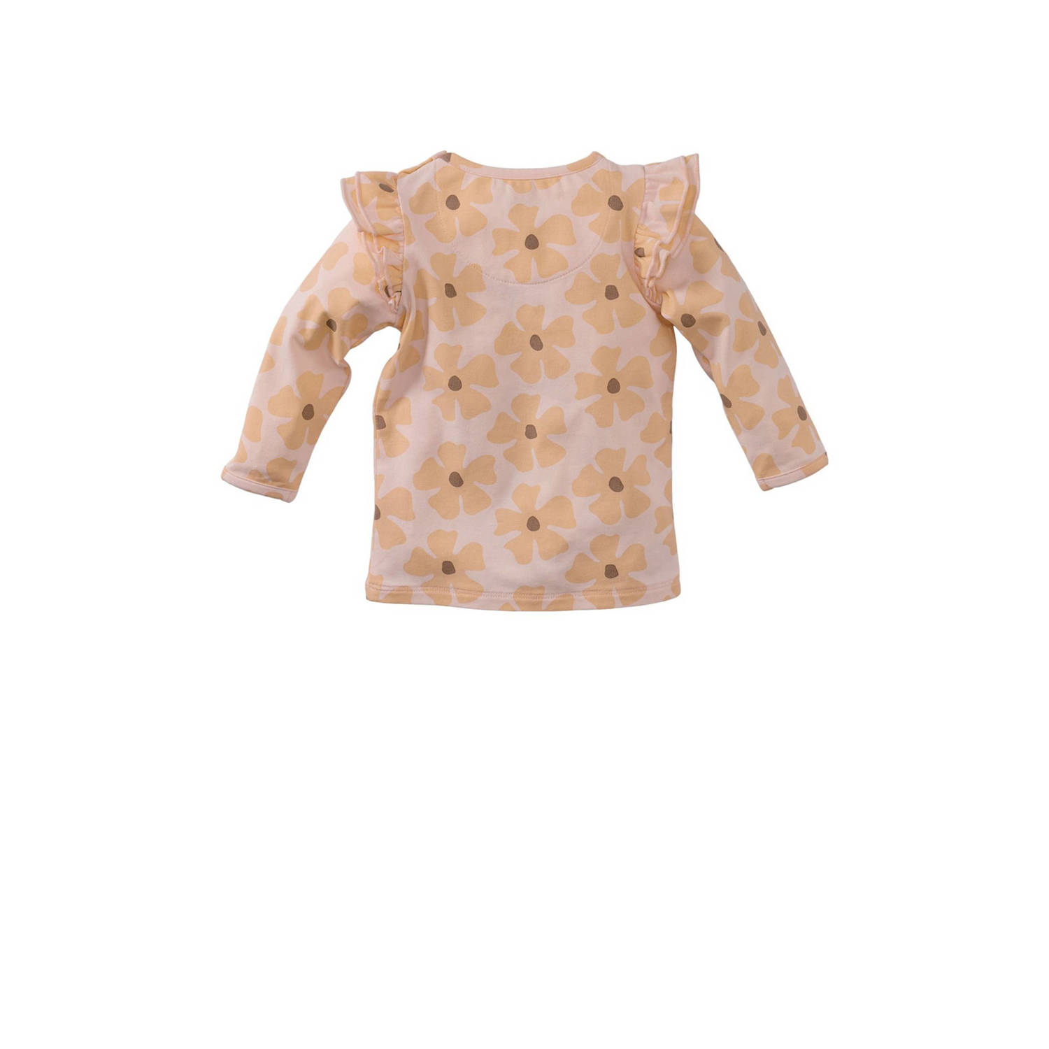 Z8 newborn longsleeve Mirella met bloemenprint lichtroze zachtoranje