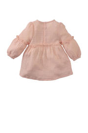 thumbnail: Z8 newborn jurk Tavi met ruches en broderie lichtroze