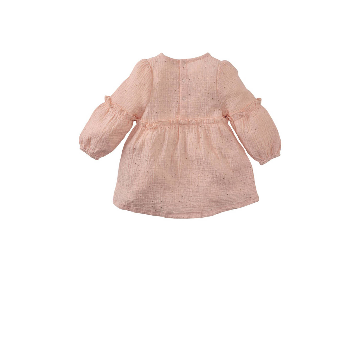 Z8 newborn jurk Tavi met ruches en broderie lichtroze