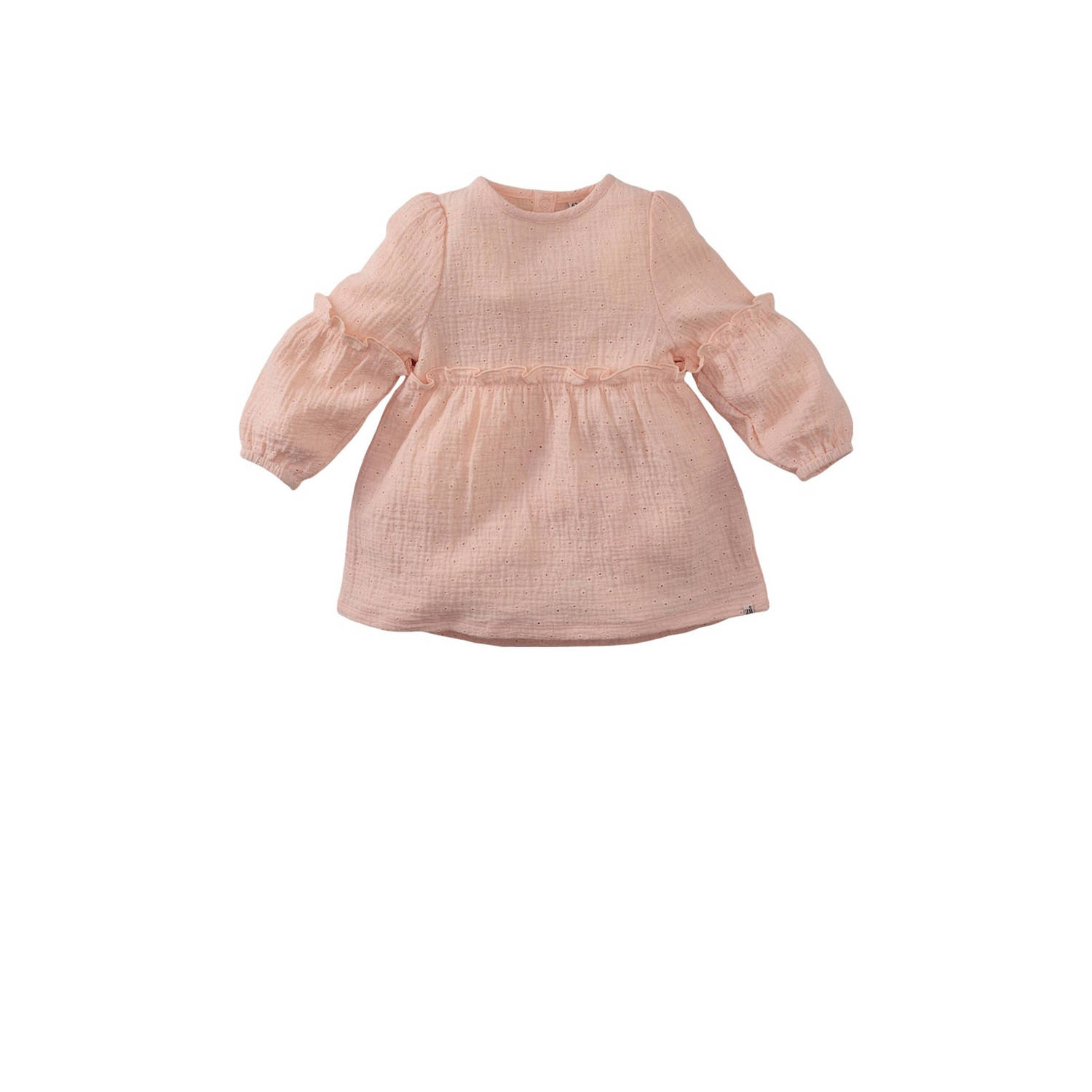 Z8 newborn jurk Tavi met ruches en broderie lichtroze