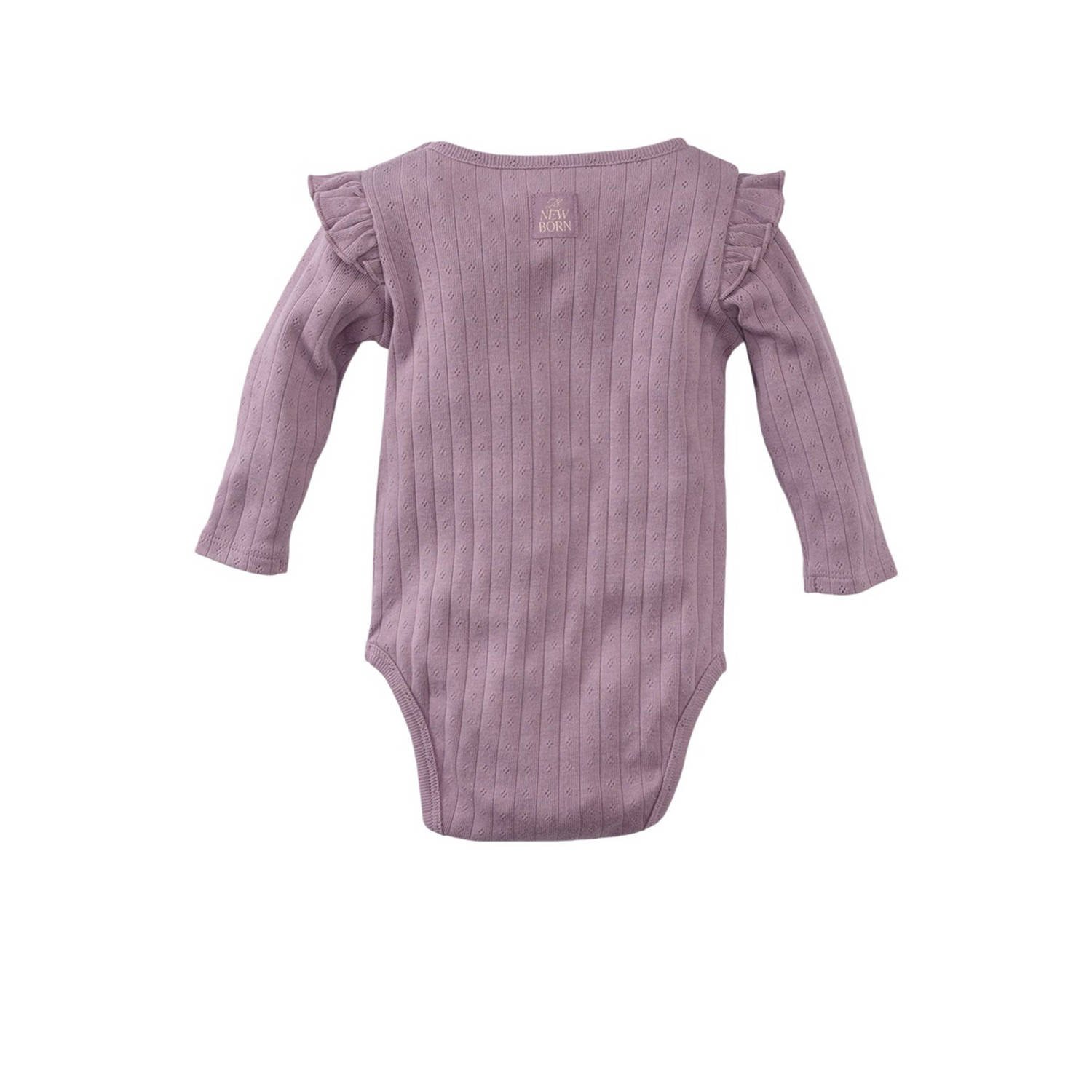 Z8 newborn romper Sanyu met ruches paars
