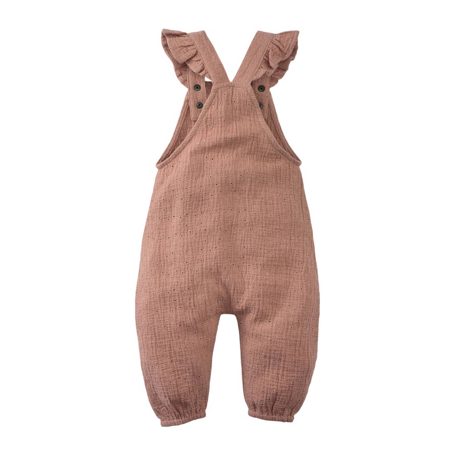 Z8 newborn tuinbroek Sicily met ruches en broderie oudroze