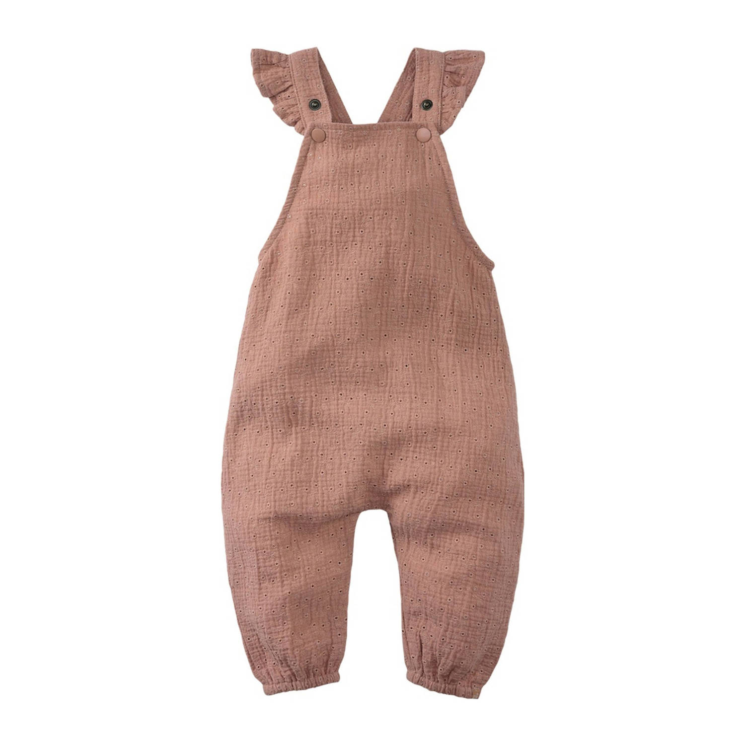 Z8 newborn tuinbroek Sicily met ruches en broderie oudroze