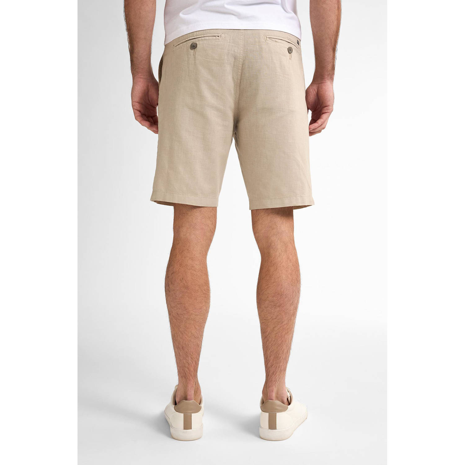 Petrol Industries linnen regular chino short beige