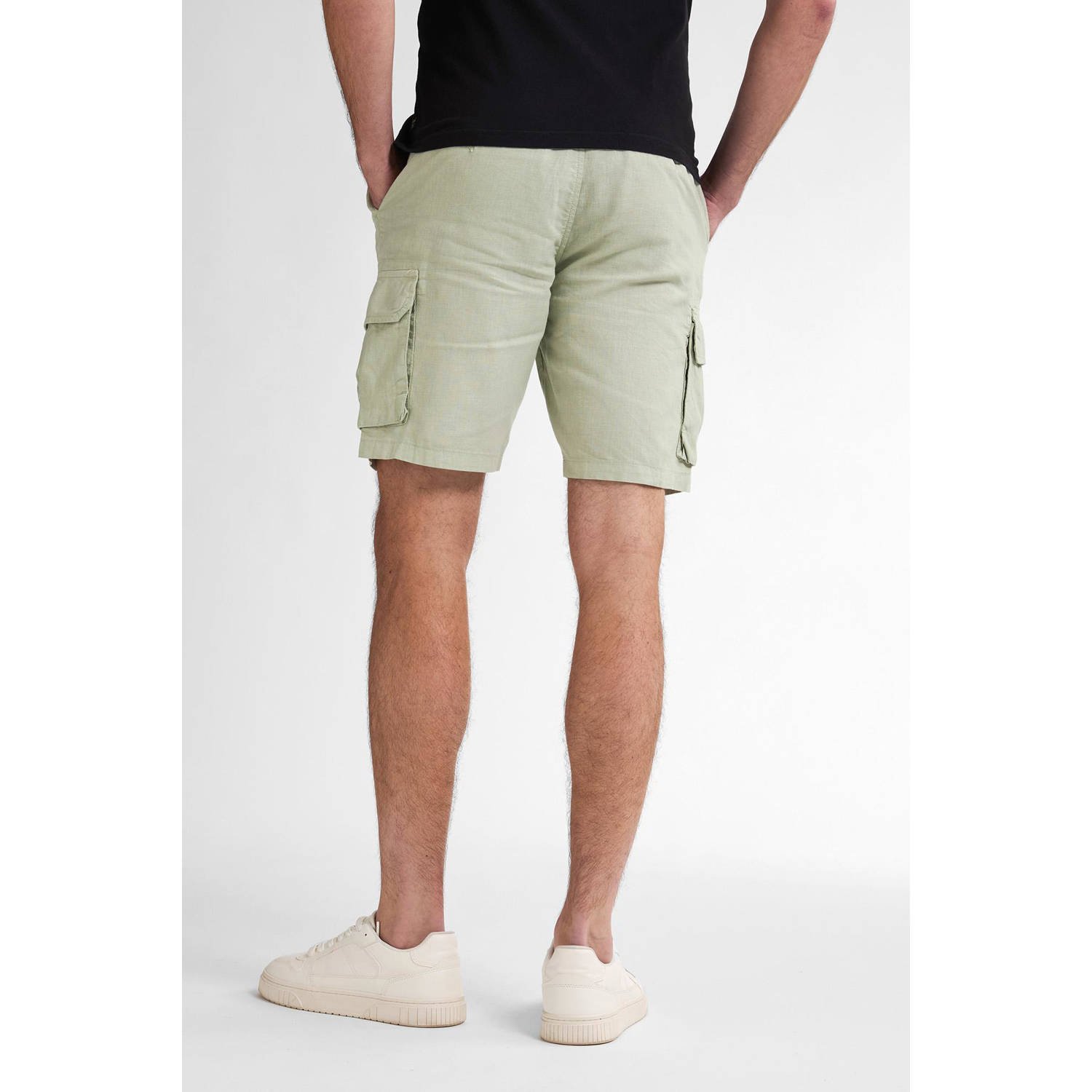 Petrol Industries linnen regular cargo short lichtgroen