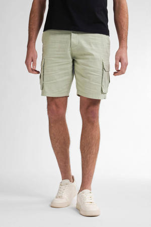 linnen regular cargo short lichtgroen
