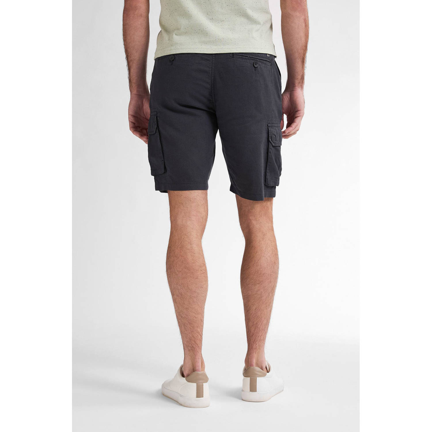 Petrol Industries linnen regular cargo short antraciet