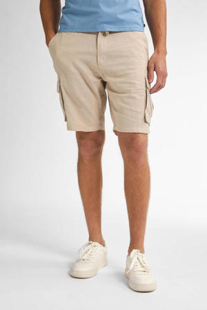 linnen regular cargo short beige